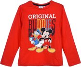 Disney Mickey Mouse en Donald Duck longsleeve maat 104 rood