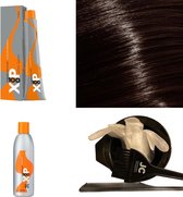 XP100 haarverf pakket kleur 6.13  Donkerblond & As & Goud (1x 100ML) met 9% waterstof ( 1x 250ML) incl verfbakje, kwast, maatbeker, puntkam en handschoenen