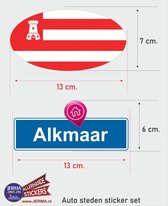 Alkmaar steden vlaggen auto stickers set van 2 stickers