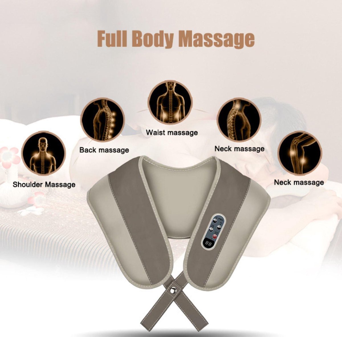 Vibrating Neck and Back Relax Massage Cushion Shiatsu Massage Shawl - China  Cervical Massage Shawls, Jomarto Massager Shawl