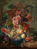 Jan van Huysum, Stilleven met fruit, 1722 op canvas, afmetingen van dit schilderij zijn 40 X 60 CM