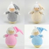 baby knuffel- tuimelaar- wiggle figuur - eend - roze