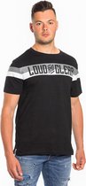 LOUD AND CLEAR® T Shirt Heren Zwart Grijs Wit - Ronde Hals - Korte Mouw - Met Print - Met Opdruk - Maat XXXL - 3XL
