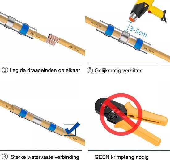 250 stuks - Doos Soldeerhulzen Waterdicht - Krimpkous - Lage Temperatuur - Kabelbinders - Kabelschoen - Soldeer - Kleurcode - Soldeertin - Kabelhuls - Set - Draad Connector - Box - Krimphuls - Heat Schrink - Soldeersok - Tin - Soldeertin -Kabelschoen