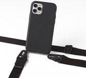 Duurzaam hoesje zwart iPhone 12 Pro Max met brede verticale band black