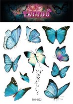 Temporary tattoo | tijdelijke tattoo | fake tattoo | vlinders - butterflies | 11.7 x 10.5 cm