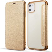 Apple iPhone 12 Flip hoesje - Goud - Folio Glitter