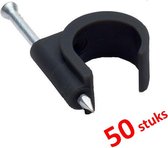 TQ4U spijkerclips | zwart | rond | Ø 8 mm | stalen nagel | 50 STUKS