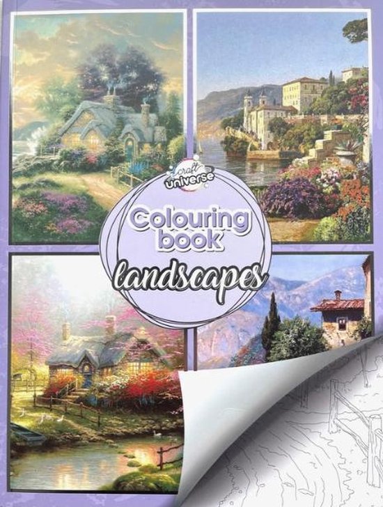 kleurboek huizen in de Landschappen en Natuur met voorbeeld in kleur 40 blz |
