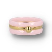 My Bendel - Ringenset - Roze - Set van 3 fijne ringen - Met luxe cadeauverpakking