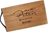 lkmn - serveerplank met naam - eiken hout - 22 x 60 cm