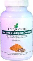 Livinggreens Curcuma & Collagen, Complex, Turmeric, Collagen, Green-lipped Mussel, Glucosamine, Msm, Chondroitin, Manganese, Vitamin C, Curcuma Longa, Turmeric