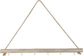 Clayre & Eef Wandkapstok 80*4 cm Bruin Hout / ijzer Rechthoek Decoratieve kapstok