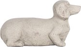 Clayre & Eef Decoratie Hond Grijs Steen Decoratief Figuur Decoratieve Accessoires Woonaccessoires
