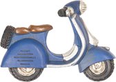 Clayre & Eef Decoratieve Magneet 8*2*6 cm Blauw Kunststof scooter Koelkast Magneet