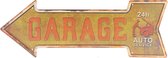 Clayre & Eef Tekstbord 46*15 cm Meerkleurig Ijzer Rechthoek Garage Wandbord Quote Bord Spreuk