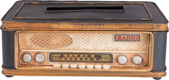 JAWSEU Retro Radio Model Tissue Box, Desktop Papier Houder Servet Houder Tissue Dispenser, Radio Vorm Top Groove Servet Opbergdoos Doos voor Thuiskantoor Auto - Rood
