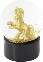 Clayre & Eef Sneeuwbol Unicorn Ø 7*8 cm Goudkleurig Polyresin / Glas Rond