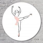 Muurcirkel ⌀ 100 cm - Muurcirkel Ballerina - Kunststof Forex - Abstract - Rond Schilderij - Wandcirkel - Wanddecoratie