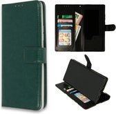 Samsung Galaxy S21 Hoesje Groen - Portemonnee Book Case - Kaarthouder & Magneetlipje & Glazen Screenprotectors