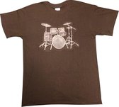 T-Shirt, drums bruin, maat M