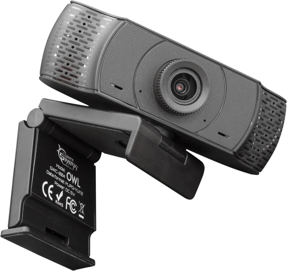 White Shark Owl Webcam Full HD 1080p met Microfoon - Draaibaar - Zwart