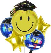 ballonboeket geslaagd smiley, 5 delig kindercrea