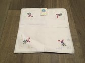 Zakdoeken Dames/1 x 12/Zakdoeken Wit/"Met Borduuursel"/100% Katoen/28x28cm