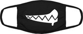 Monster teeth mondkapje | monster | gebit | tanden | tandarts | gezichtsmasker | bescherming | bedrukt | logo | Zwart mondmasker van katoen, uitwasbaar & herbruikbaar. Geschikt voor OV