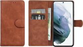 Samsung Galaxy S21 Plus Hoesje - Wallet - Samsung S21 Book Case  Cognac Bruin Cover