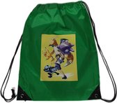 Gymtas groen Ash & Pokémons - Rugtas - Rugzak - Tas - Zwemtas - Schooltas - Kindertas - Kinderen - School - 45x35 cm (lxb)