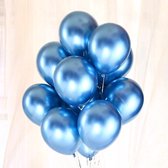 50 luxe metallic ballonnen - Blauw metallic - Luxe uitstraling, premium kwaliteit