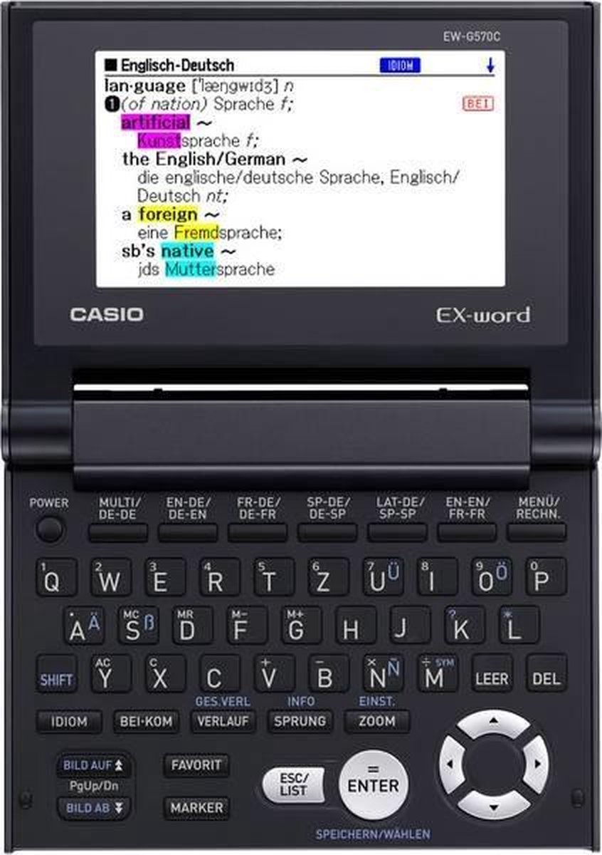 Casio EW-G570C - Spraakcomputer Duits, Engels, Frans, Spaans, Latijn ...