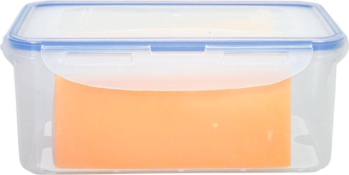 Lock&Lock Kaasdoos - Bewaardoos Kaas - Vershoudbakjes set met deksel - Diepvriesbakjes - Bewaarbakjes - Diepvriesdozen - Vershouddoos - Set van 3 stuks - 1,4 liter - Luchtdicht - Met vochtrooster - Transparant - LocknLock — cadeau in Cadeau-ideeën - foto 2