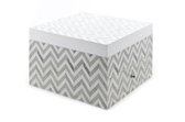 Sieradendoos - Juwelendoos - Juweeldoos - Bijouteriedoos - Opbergbox - Zigzag grijs wit - 20x21x13cm