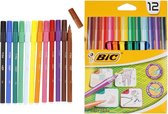 BIC- Marqueurs de couleur - Marqueurs de Feutres - 12 couleurs