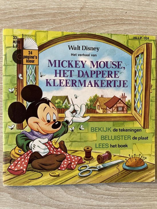 Mickey Mouse , het dappere kleermakertje boekje met mini LP