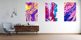 Abstract liquid placard, fluid art vector texture set. Beautiful background that applicable for design cover, poster, brochure and etc. Red, blue and purple creative iridescent art