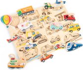 New Classic Toys Houten Legpuzzel Voertuigen - 16 puzzelstukjes - FSC® 100%-gecertificeerd hout