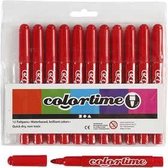 Kleurstiften - Viltstiften - Stiften - Dikke punt - Rood - Lijndikte: 5mm - 12 stuks