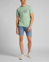 Lee WOBBLY LOGO TEE - GRANITE GREEN - Mannen - Maat M