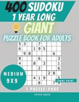 400 Medium Sudoku Puzzle Book for Adults with Solutions - 1 Year of Fun