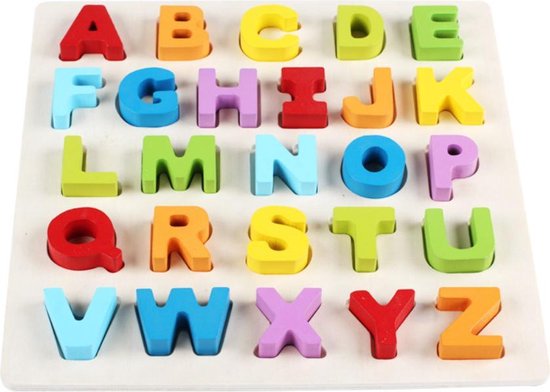 Hoofdletters Houten alfabet - Letters puzzel - Kinderpuzzel - Vormenpuzzel  voor Peuter... | bol