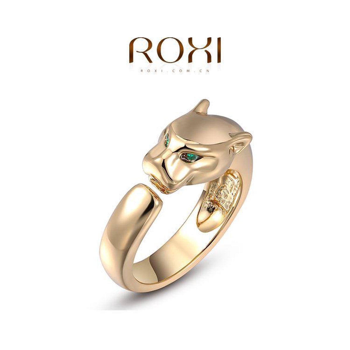 Roxi Ring 18K 3 laags Geel Goud Verguld Austrian crystal Panter Ring 17,25  mm / maat 54 | bol.com
