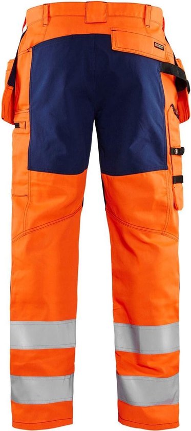 Blaklader 1552 Pantalon de Travail Réfléchissant Stretch Oranje/Bleu Marine