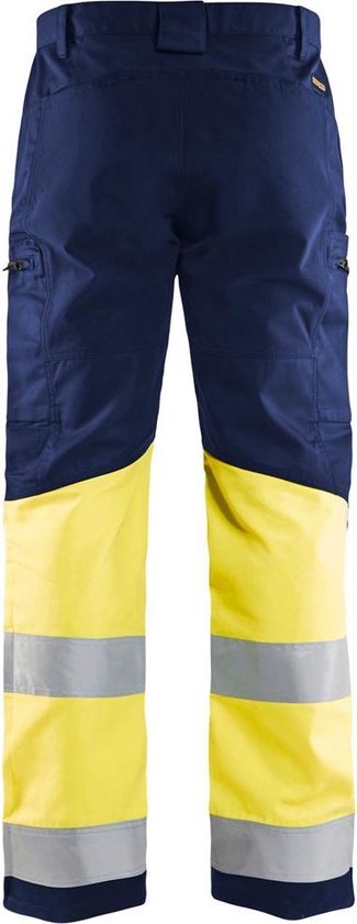 Blåkläder 1551-1811 Pantalon de travail extensible haute visibilité bleu marine / jaune taille 150