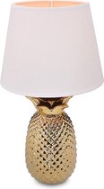 Tafellamp in de vorm van een ananas - 40 cm hoog - decoratieve keramische lamp voor je nachtkastje of salontafel - decoratieve lamp met E27-schroefdraad in het goudzwart 40cm