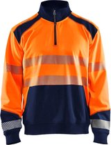 Blaklader Sweatshirt halve rits High Vis 3556-2528 - High Vis Oranje/Marineblauw - S