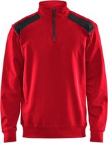 Blaklader Sweatshirt bi-colour met halve rits 3353-1158 - Rood/Zwart - L