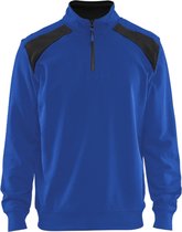 Blaklader 3353 Werksweater Korte Rits Korenblauw/Zwart